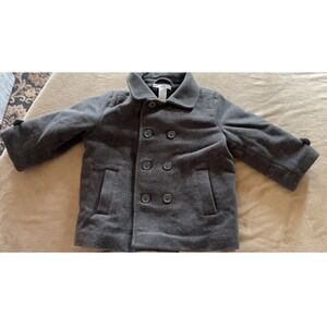 Janie‎ and Jack Wool Blend Double Breasted Peacoat Toddler 12-24 Months Gray